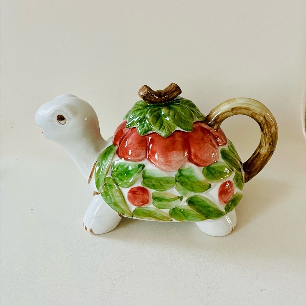 Turtle shaped ceramic Andrea By Sadek tea pot
